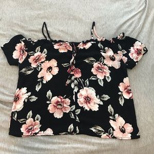PacSun Kendall and Kylie Floral off the Shoulder Top